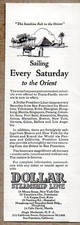1925 Print Ad Dollar Steamship Line Sailing to the Orient Pyramid