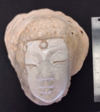 Vtg Clay Art Face Wall Art Mask Ceramic D&eacute;cor Stunning White 7"