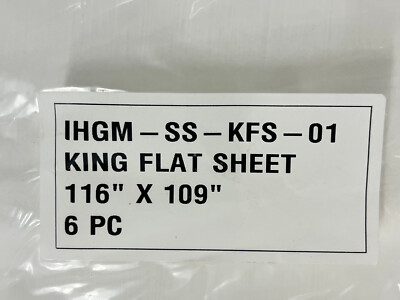 ONE (1) IHG Hotel T210 WHITE KING Flat Sheet 116'' x 109'' IHGM-SS-KFS-01