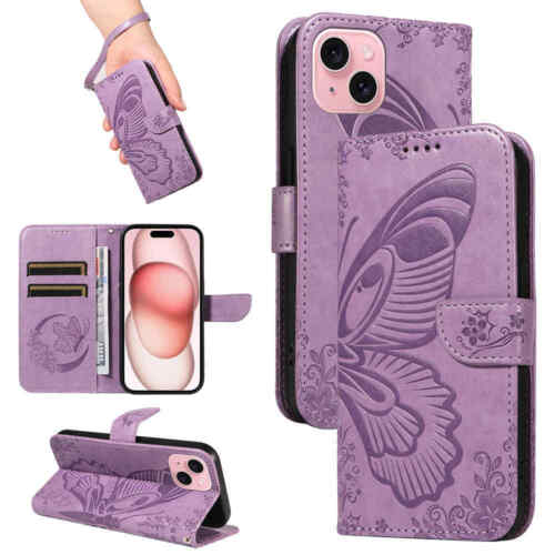 For iPhone 15 Pro Max 14 13 12 11 Pro Flip Wallet Card Holder Leather Case Cover - Picture 2 of 38
