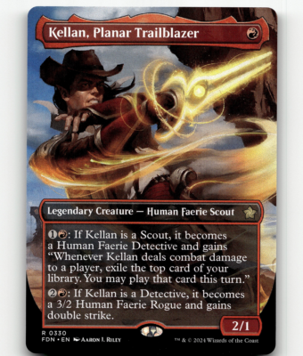 kellan mtg card Kellan, the Fae-Blooded AURA and EQUIPMENT WoE Magic Custom Commander Deck the Fae Magic the Gathering Outlaws of