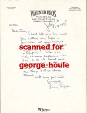 IRVING RAPPER -  - SIGNED -  LETTER - 1945 - - BETTE DAVIS-   DIRECTOR