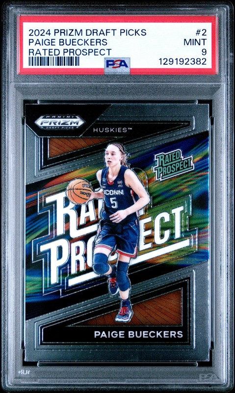 2024 Panini Prizm Draft Picks Rated Prospect #2 Paige Bueckers PSA 9