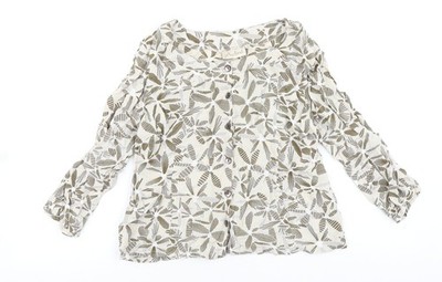Basic Damen UK Größe M Adini Beige Knopfleiste