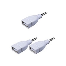 3.5mm Male Plug AUXs Sound Jacks to USB 2.0 Female Converters Adapter for Car