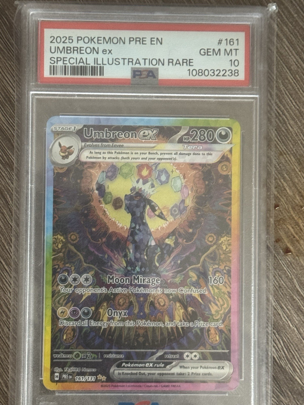 Pokemon Umbreon ex Prismatic Evolutions Special Illustration Rare #161 PSA 10