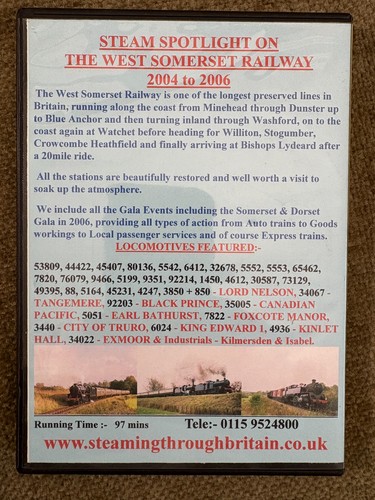 π Steam Spotlight: West Somerset Railway 2004β2006 GB Prod π¬ Free UK Post - Foto 2 di 7