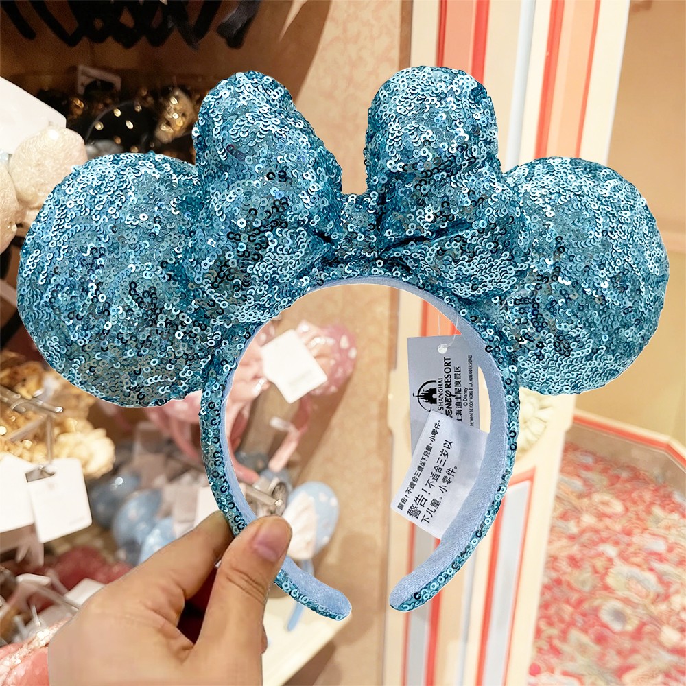 Tokyo Disney Resort Aqua Blue Sequin Minnie Bow Mickey Mouse  display picture 2