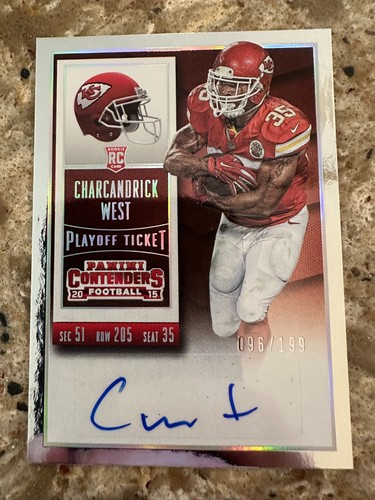 Charcandrick West [Autograph Championship Ticket] #186 2015 Panini Contenders card