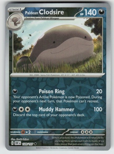 Paldean Clodsire - Reverse Holo Uncommon SV03: Obsidian Flames 128/197 LP-NM