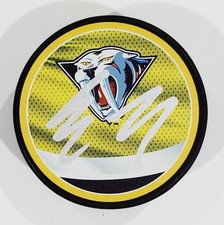 LUKE EVANGELISTA  SIGNED NASHVILLE PREDATORS REVERSE RETRO NHL HOCKEY PUCK + LOA