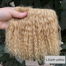 Puppen Per&uuml;cke Locken Schafsleder Lammfell Echthaar BJD SD 1/6 Haar