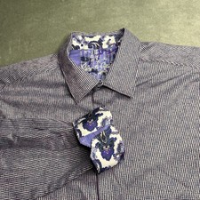 Robert Graham Shirt Men XXL Geometric Paisley Flip Cuff Long Sleeve Button Up