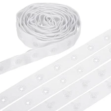 3 Yard Snap Button Tape, Polyester Plastic Snap Button Trim, White