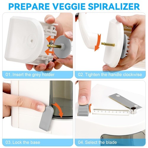 Pasta Maker Spiralizer Veggie Noodle Maker for Squash Zucchini Potatoes Carrots - Picture 4 of 7