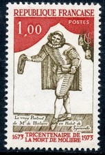 🦬Timbre France N°1771  - Luxe ** - Molière - MNH** - 1973🦬