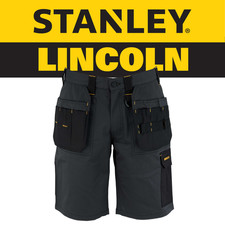 STANLEY Lincoln Mens Cargo Work Shorts, Poly Cotton, Holster Pocket, Regular Fit