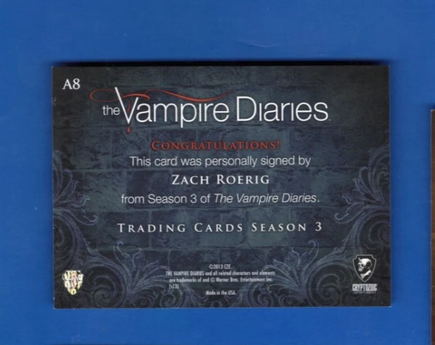 Vampire Diaries Zach Roerig as Matt Donovan autograph card Autograph Card - Image 2 of 2