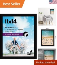 11x14 Shatter-Resistant Picture Frame in Modern Black - Gallery Style Elegance