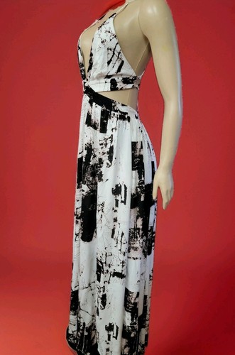 Miss Avenue Tie Dye Strappy Maxi Dress Size M Cutouts waist Deep V-Neck NEW #C6 - Picture 8 of 12