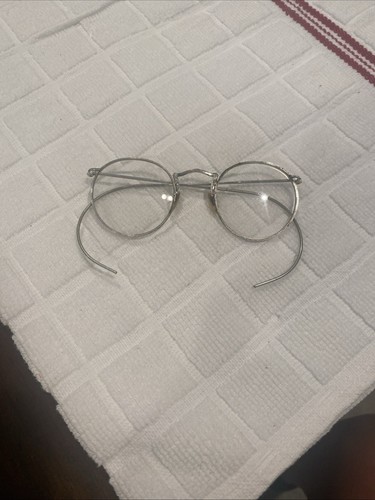 VINTAGE ANTIQUE 1/10-12K U O E HIBO Silver Eyeglasses - Picture 2 of 7