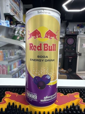 Red Bull Soda Energy Drink Blueberry Blackcurrant Flavour Thailand Zero Sugar