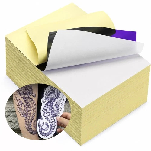 WZPB Tattoo Transfer Paper 100 Sheets Professional 4-layer stencil paper | fo... - product listing photo
