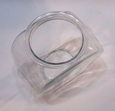 Vintage 1960s Clear Heavy 2.75 lbs Glass 8.5" Gold Fish Bowl Terrarium 1 gal Jar