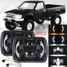 Pair 5x7 7x6 Led Headlights Drl For Toyota Pickup 82-95 For 4runner 84-91