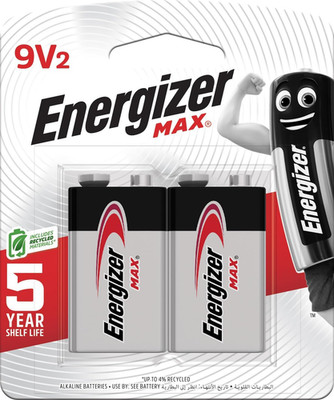 MAX 9V Batteries (2 Pack), 9 Volt Alkaline Batteries
