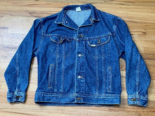 Lee Riders Herren Jacke Trucker Jeans Vintage USA Made Langarm Denim XL Blau