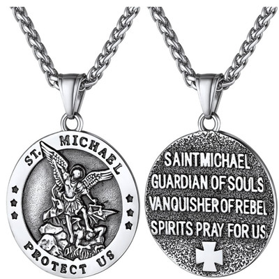Bandmax St Michael Kette 18k Vergoldet Edelstahl Erzengel Anhänger Herren Frau