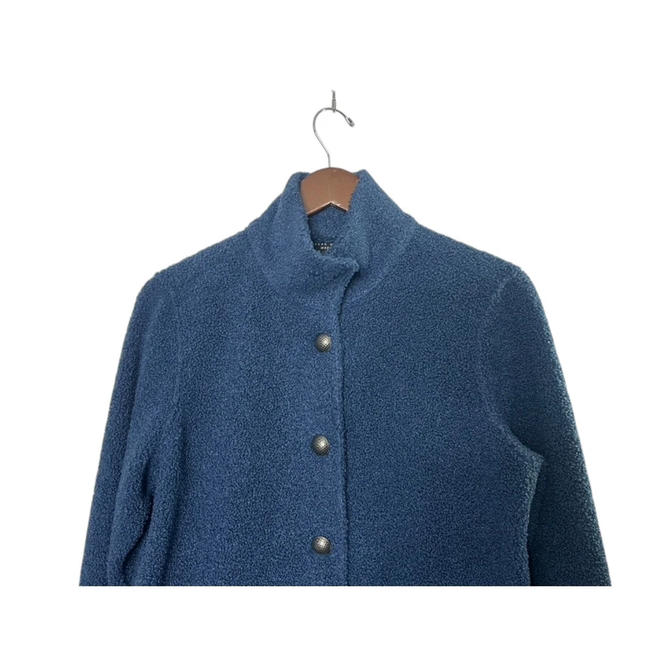 Chaqueta Susan Graver Weekend Tejida Boucle Botón Delantero De Colección Índigo Talla XXS Nueva Foto 2 de 4