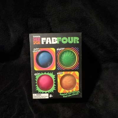 Nee Doh Teenie Fab Four Tactile Squeeze Toys Blue/Green/Pink/Orange 3+