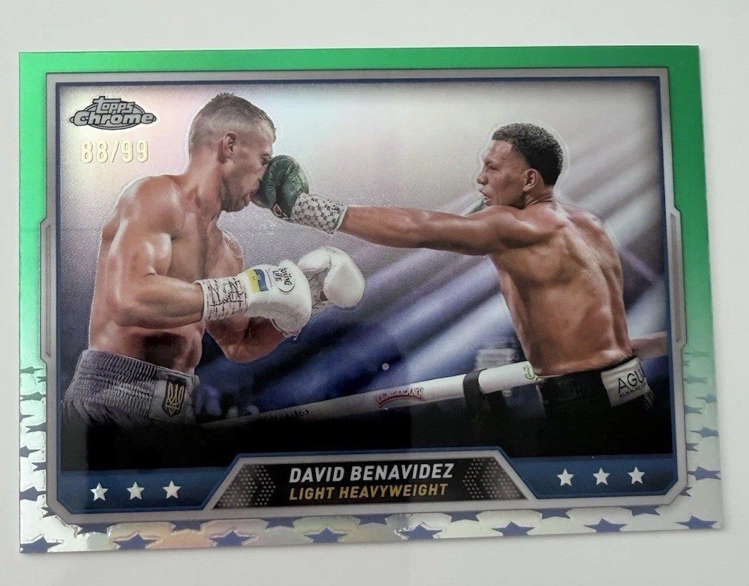 David Benavidez 2024 Topps Chrome Boxing #99 Green Refractor /99