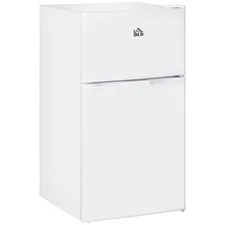 Double Door Mini Fridge w/Freezer,3.2 Cu.Ft Compact Refrigerator w/Adjustab