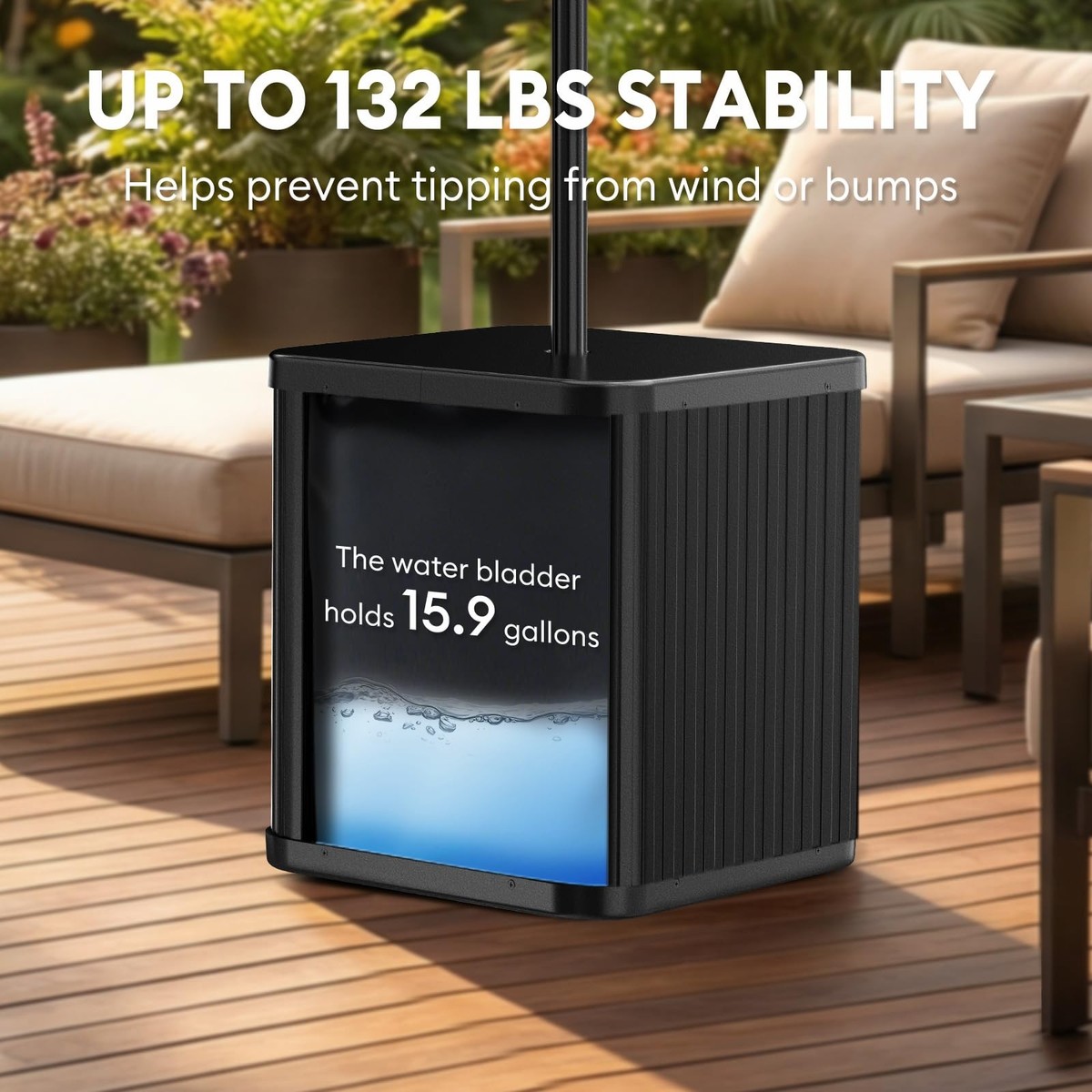 Umbrella Side Table with Umbrella Hole, 2-in-1 Outdoor Side Table