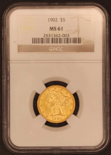 1902-P Liberty Half Eagle — photo from the most recent tracked eBay sale