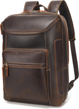Full Grain Leather Backpack for Men, 17" Laptop Backpack, Casual Outdoor Busines