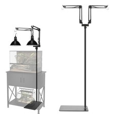 Dual Reptile Lamp Stand,15.7-74.3 Inch Height Adjustable Reptile Light Stand,...