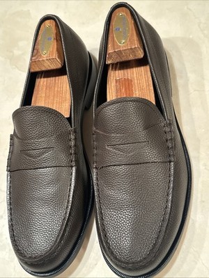 BOSS by HUGO BOSS  TAYIL  MENS BROWN PEBBLED LEATHER PENNY LOAFER SIZE 10.5 $250