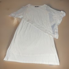 Size 14 Midnight Velvet White Formal Church Wedding Dress Sequin Accents  