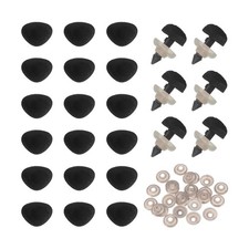 25 Sets 6.5 mm Black Safety Noses with Washers for Stuffed Doll Accessories