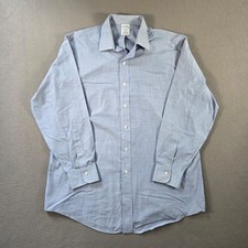Brooks Brothers Dress Shirt Mens 16.5 Blue Regent American Cotton Oxford