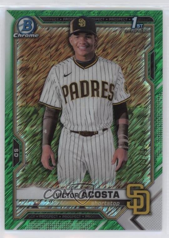 2021 Bowman Chrome Prospects Green Shimmer Refractor /99 Victor Acosta #BCP-151