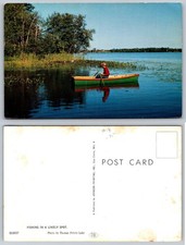 Vintage Fishing Postcard Thomas Peters Lake Wisconsin Johnson Printing