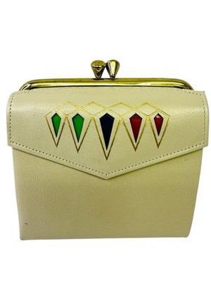 New Princess Gardner Leather Kiss Lock Coin Purse Wallet Genuine