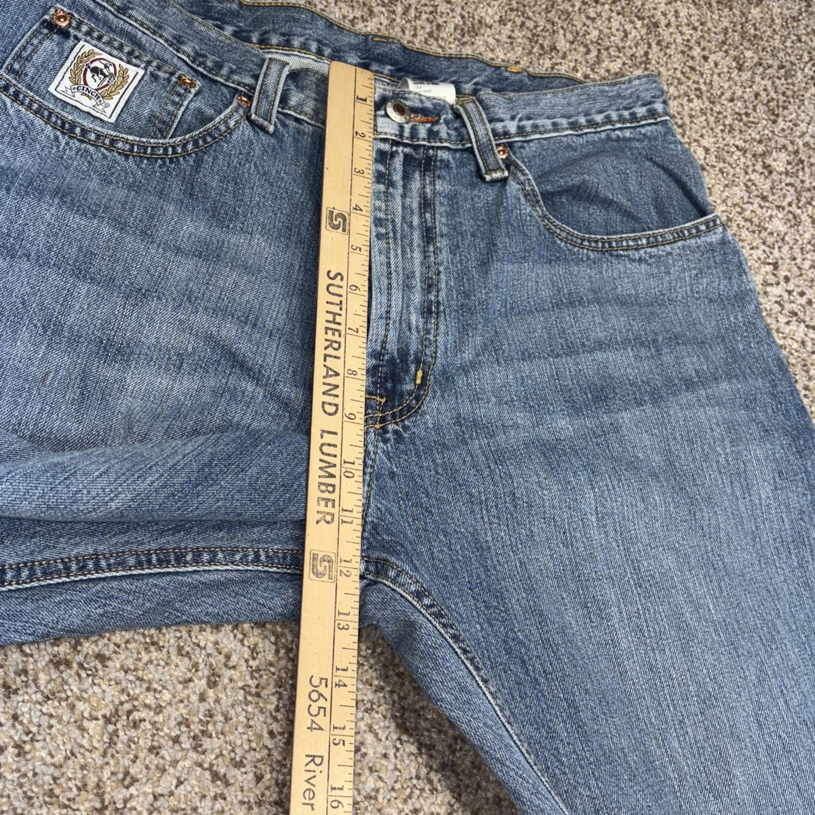 Cinch White Label Jeans Men's 36x30 Relaxed Fit Medium Stone Wash Fits 34 X 29 - View 9