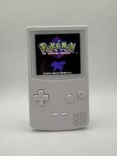 White Nintendo Gameboy Color IPS Mod W/ USB C Rechargeable Battery