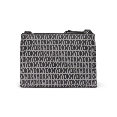 DKNY Logo Faux Leather Crossbody Shoulder Bag Black | eBay